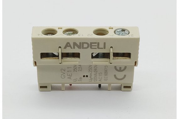 Фотография товара 'Andeli ADL06-648 Дополнительный контакт поперечный GV2-AE11 1НО+1НЗ'